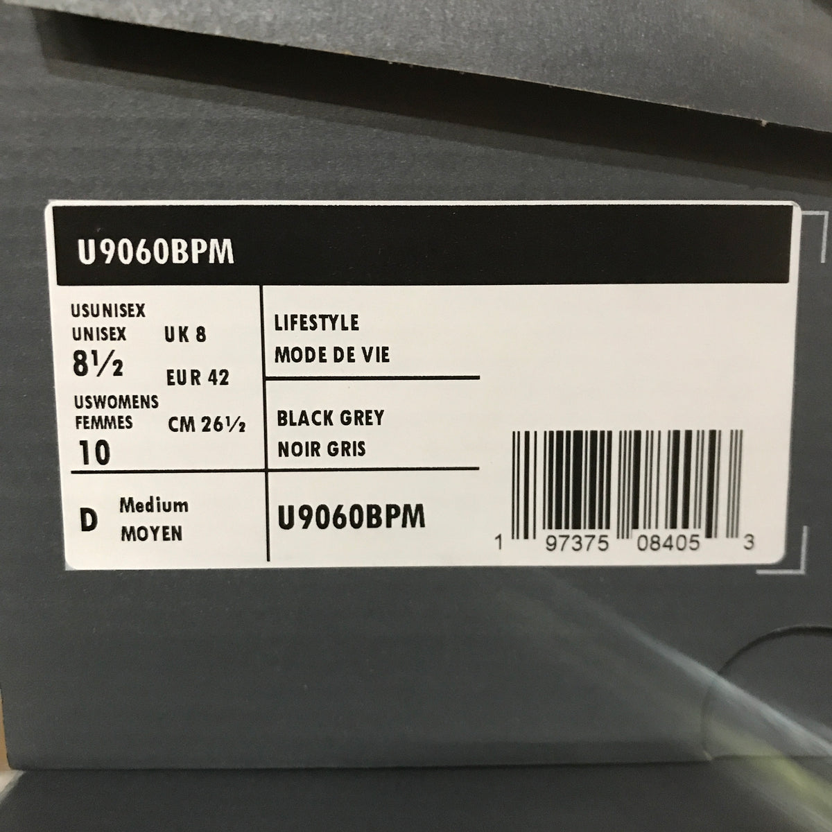 New Balance 9060 - Black with phantom and magnet