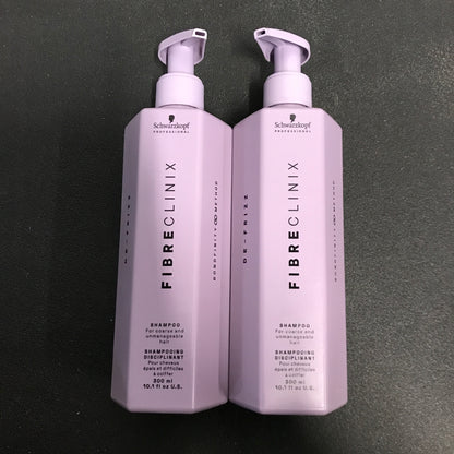 Schwarzkopf Fibre Clinix De-Frizz Shampoo, Bond Repair, 300mL - 2 Pack