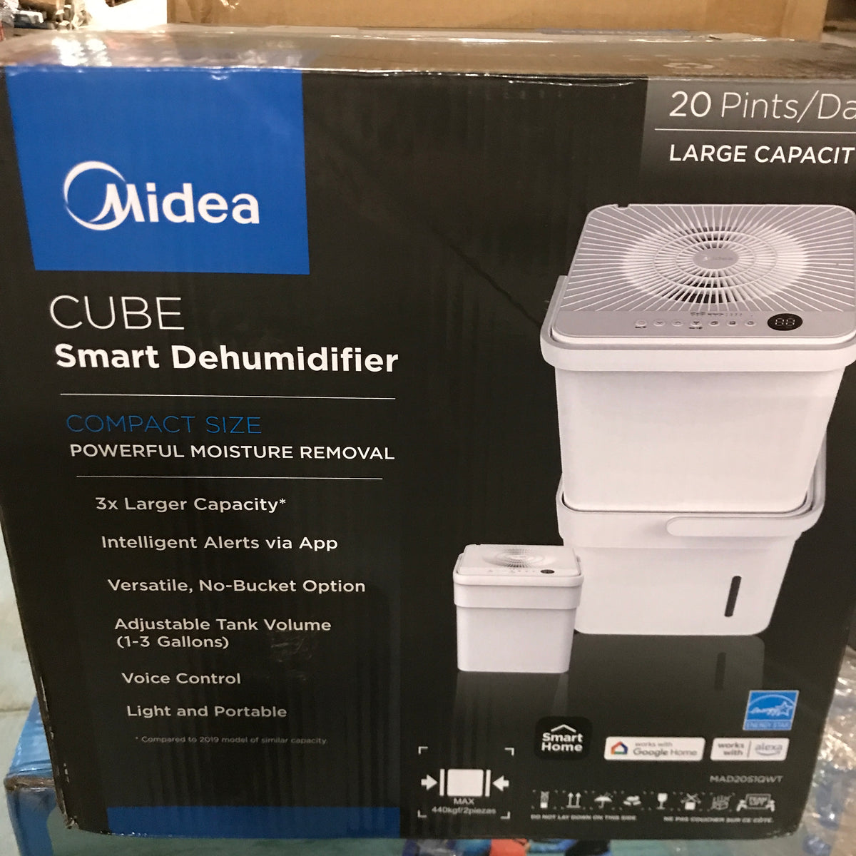 Midea Cube Dehumidifier for Basement, Smart Control - 20 Pint