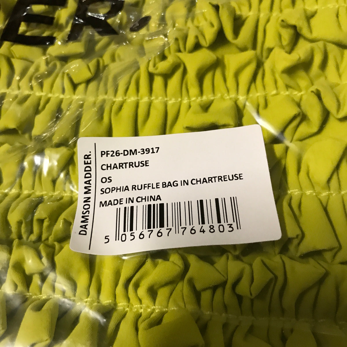 Damson Madder Sophia Ruffle Bag in Chartreuse