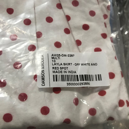 Damson Madder Layla Skirt - Off White And Red Spot