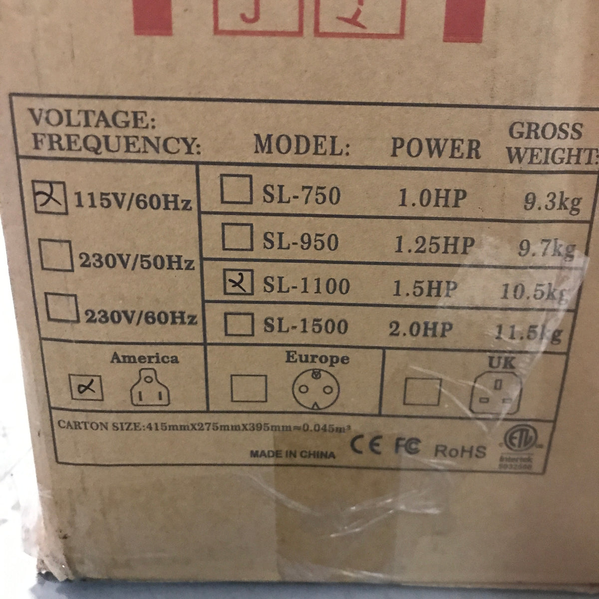 Air Blower Pump Fan 115V/60Hz - Yellow / Blue (SL-1100)
