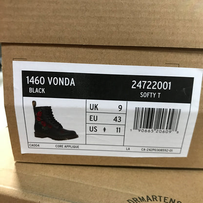Dr. Martens 1460 Vonda Floral Leather Lace Up Boots - Black