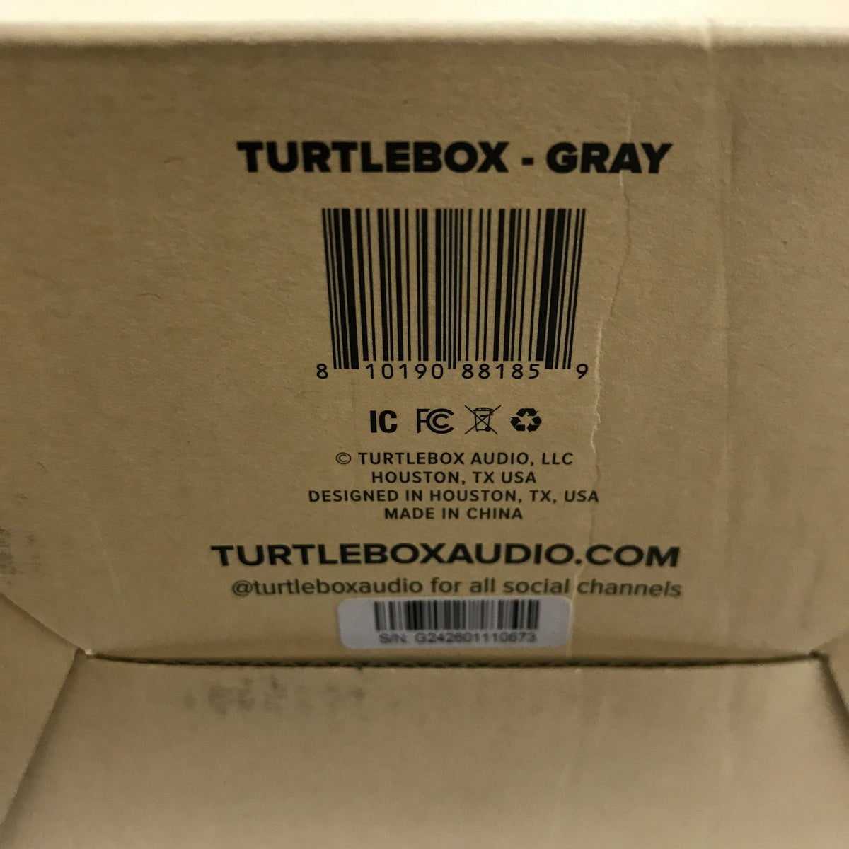 Turtlebox Cub Outdoor Bluetooth Speaker - Gray