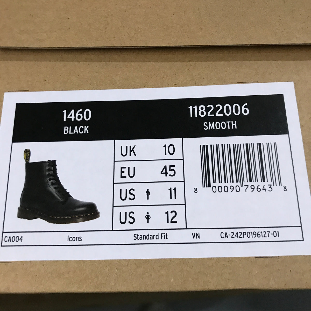 Dr. Martens 1460 Smooth Leather Lace Up Boots - Black