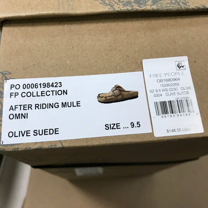 Free People Collection After Riding Mules - Olive Suede