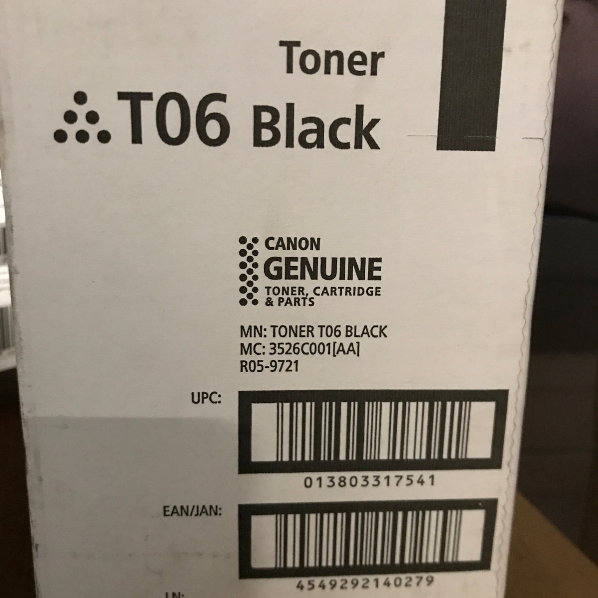 Canon T06 Black Toner Cartridge 3526C001 Genuine OEM