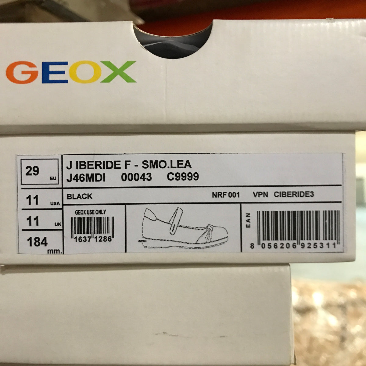 Geox Iberide Girl School Shoes - Black