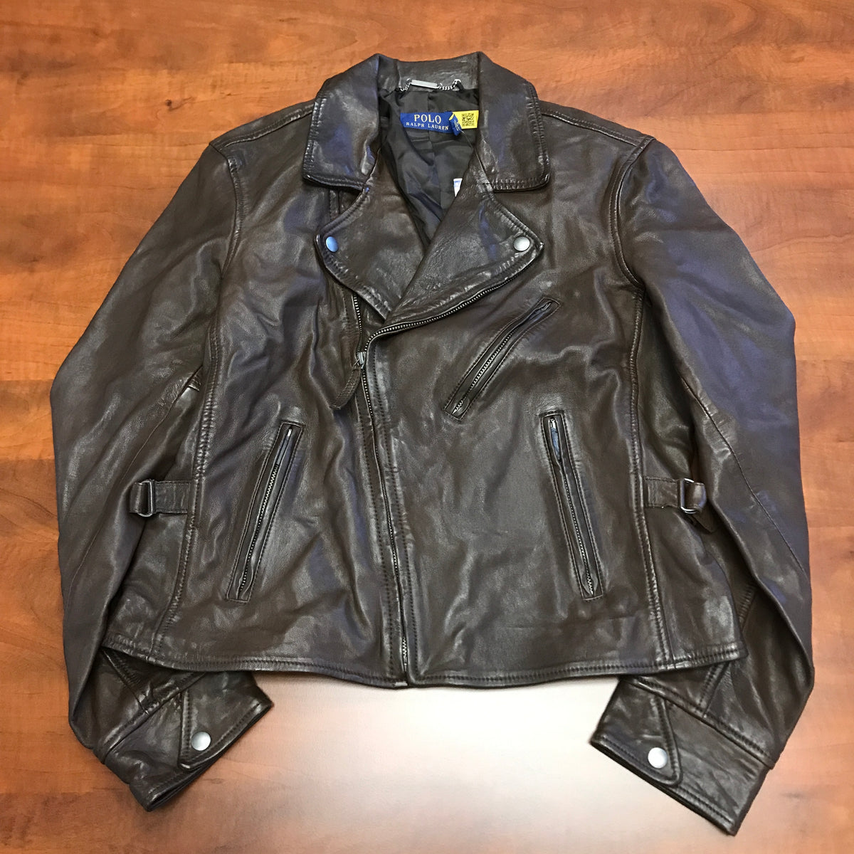 Polo Ralph Lauren Women's Leather Moto Biker Jacket - Brown