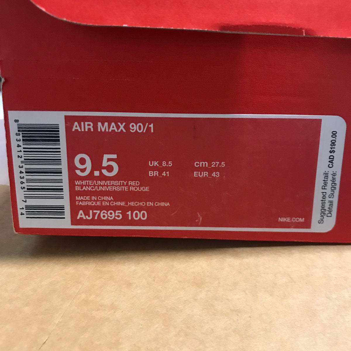 Nike Air Max 90/1 - Sport Red
