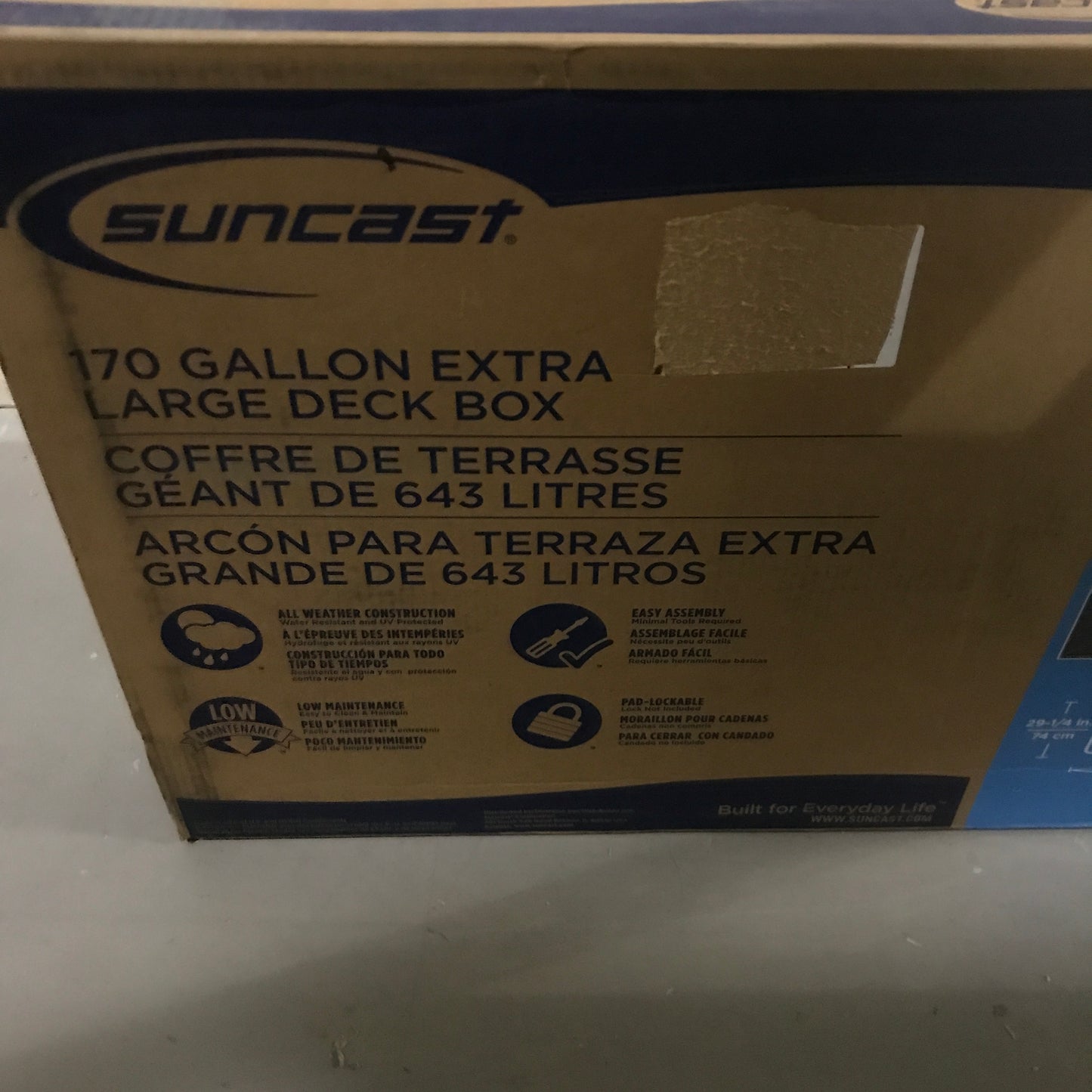 Suncast Extra Large Deck Box 170G - PICK UP ONLY