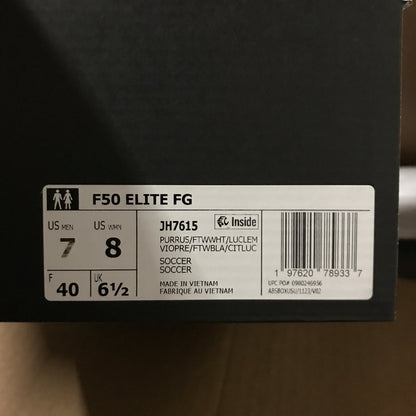 Adidas F50 Elite Firm Ground Cleats - Purple Rush/Cloud White/Lucid Lemon