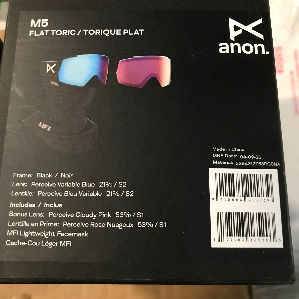Anon M5 Flat Toric Snow Goggles - Black / Variable Blue