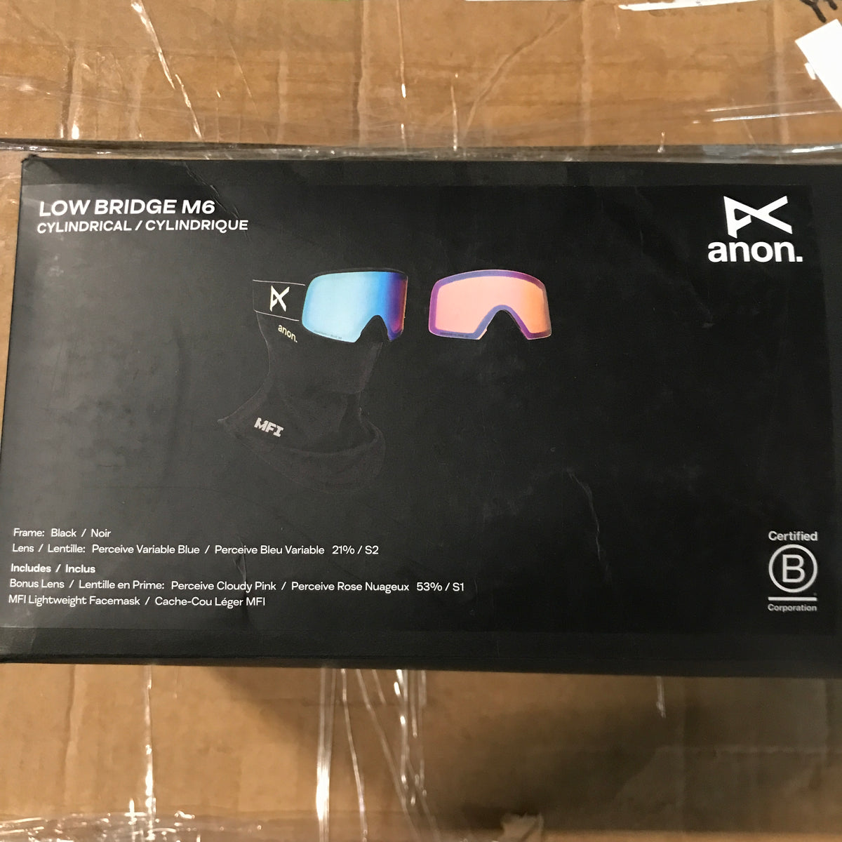 Anon M6 Low Bridge Fit Goggles - Black/Perceive Variable Blue