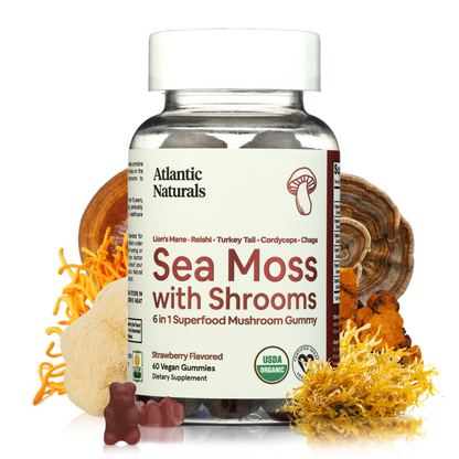 Atlantic Naturals Sea Moss with Shrooms, 60 Vegan Gummies