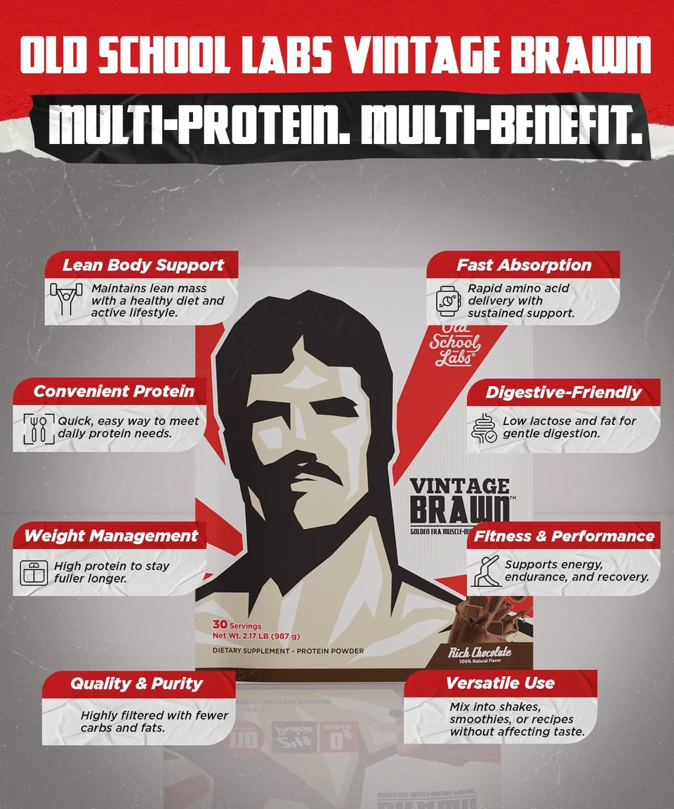 Old School Labs Vintage Brawn™ Whey, Casein, Egg & Beef Protein Isolates
