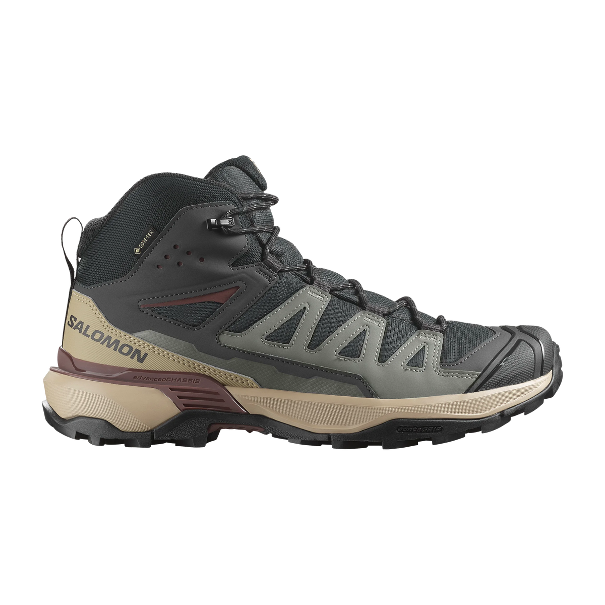 Salomon X ULTRA 360 MID GORE-TEX Men's Hiking & Backpacking Shoes - Phantom/Desert Tan/Rum Raisin