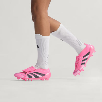 Adidas PREDATOR ELITE Fold-Over Tongue Firm Ground Soccer Cleats Beckham - Beam Pink / Core Black / Cloud White