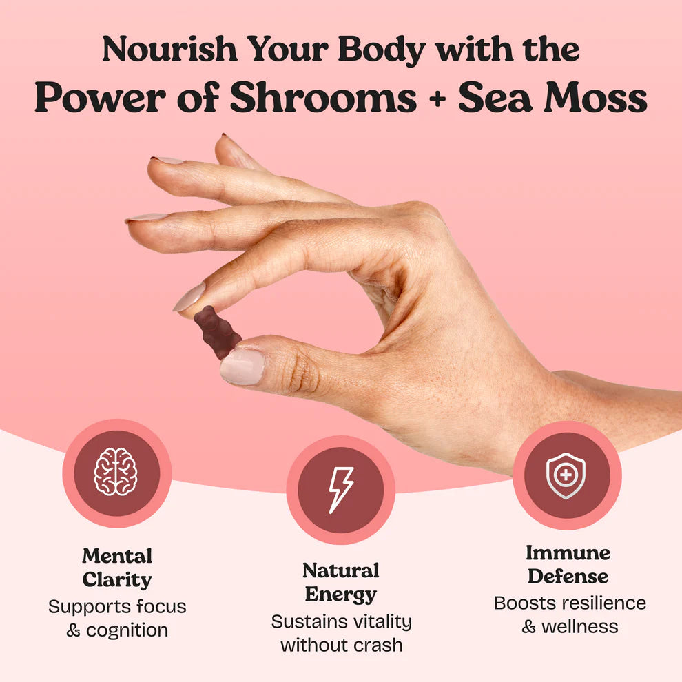 Atlantic Naturals Sea Moss with Shrooms, 60 Vegan Gummies
