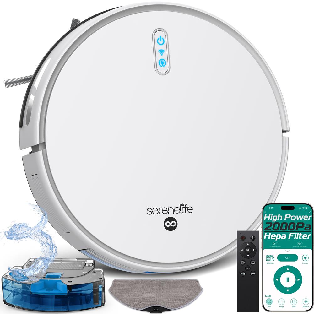 SereneLife Serene Storm Robot Vacuum Cleaner - White