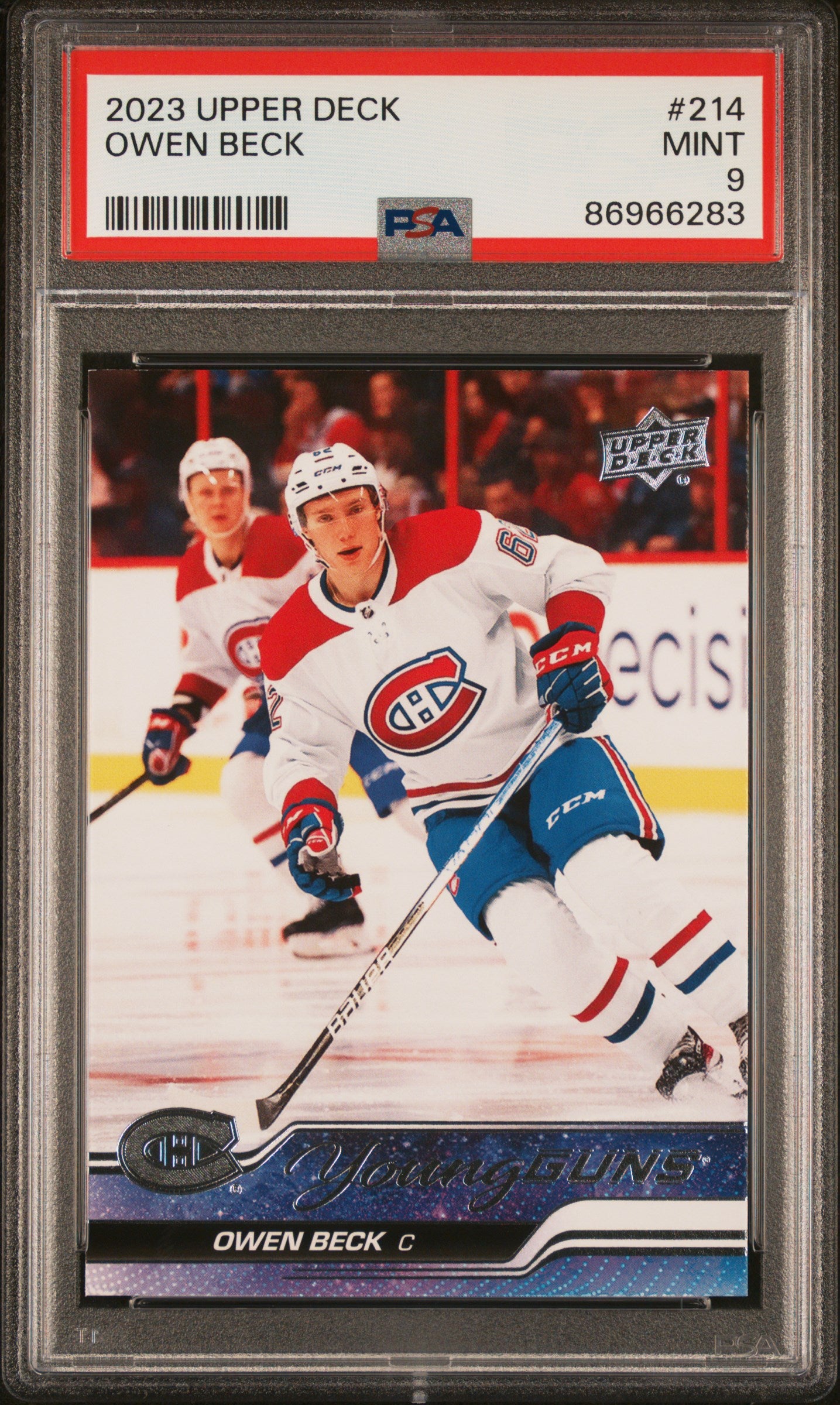 Upper Deck Owen Beck #214 - Mint 9 - 2023