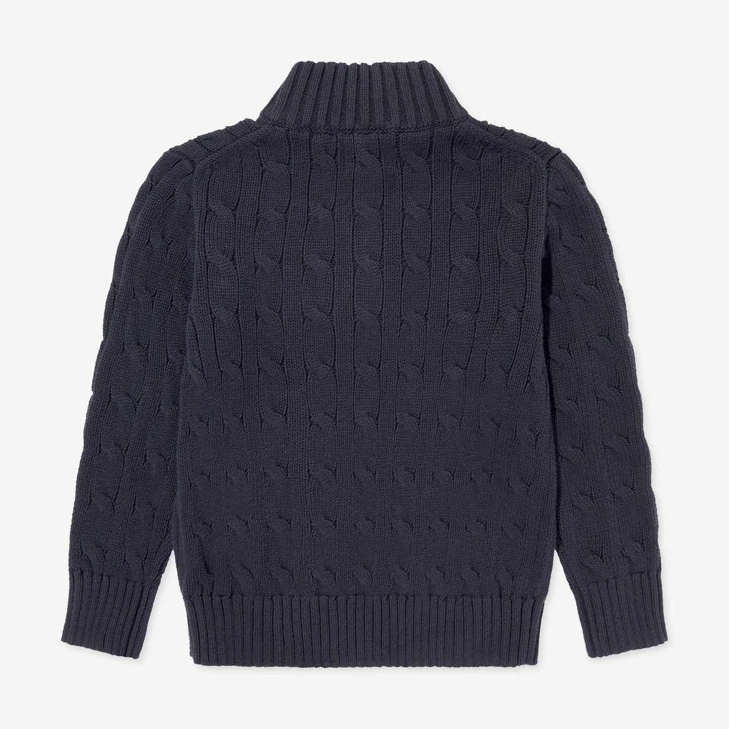 Ralph Lauren Kids Boys Cable-Knit Cotton Quarter-Zip Sweater in Navy