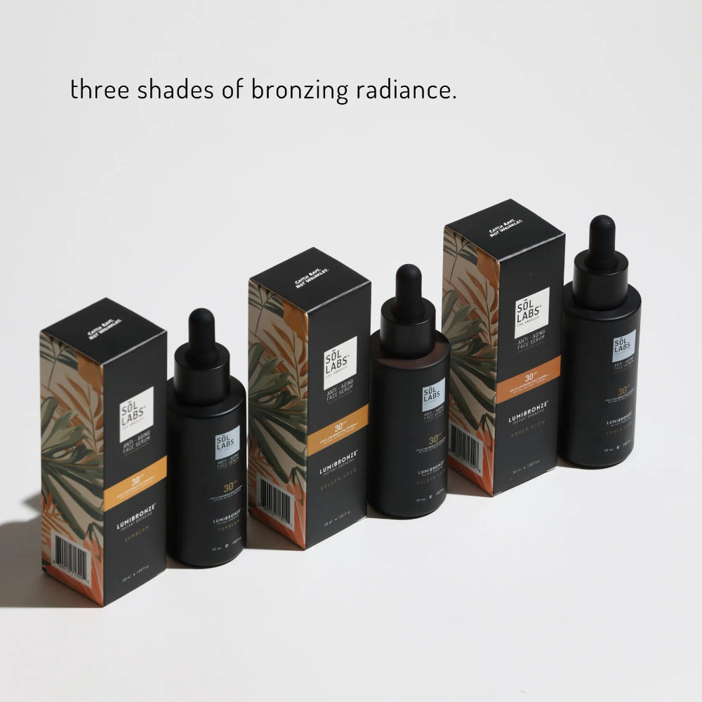 SOL LABS LumiBronze SPF 30 Mineral Anti-Aging Bronzing Serum - The Trio (Sunbeam / Golden Hour / Amber Glow)
