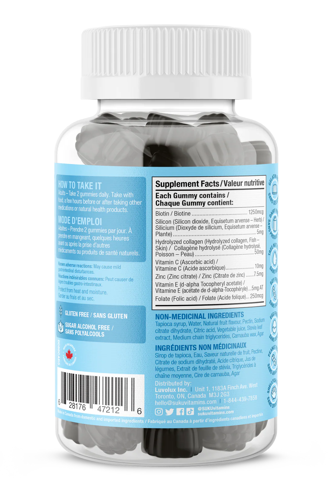 Suku Vitamins Luscious Hair, 60 Gummies
