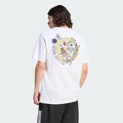 Adidas Mens Sushi Logo Graphic T-Shirt - White