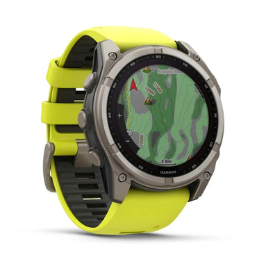 Garmin fēnix 8 - 51 mm, Solar - Sapphire, Titanium with Amp Yellow/Graphite Silicone Band