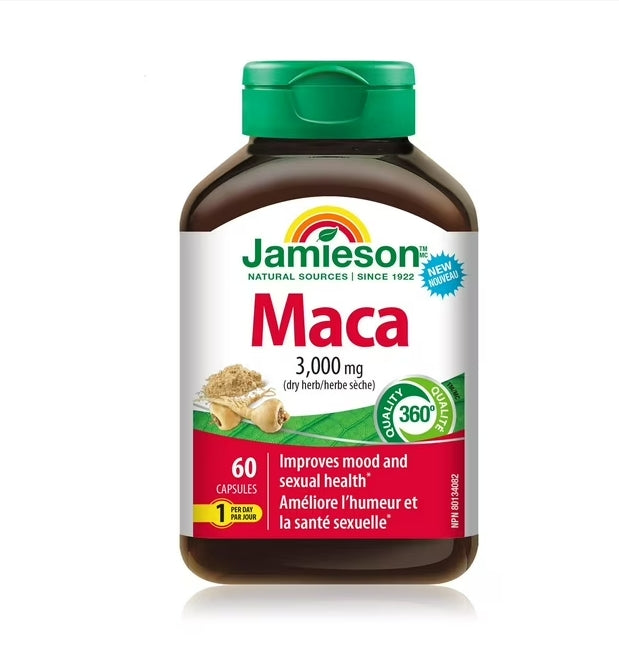 Jamieson Maca 3,000 mg, 60 Capsules (3 Pack)