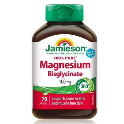 Jamieson Magnesium Bisglycinate 100 mg, 70 Capsules (3 Pack)