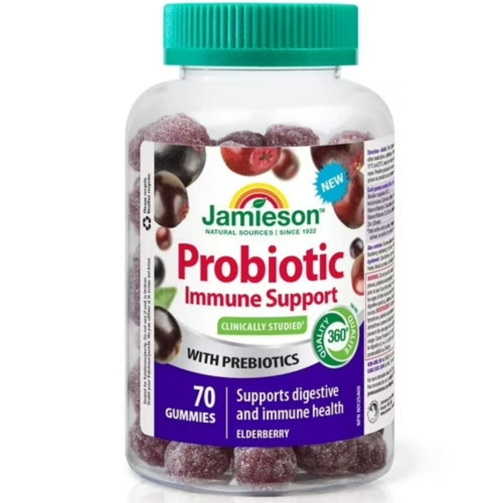 Jamieson Probiotic Immune Gummies Elderberry Flavour, 70 Count (3 Pack)