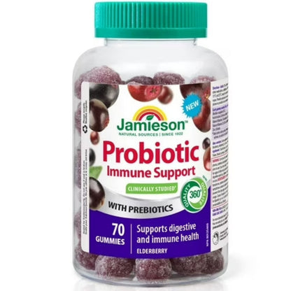 Jamieson Probiotic Immune Gummies Elderberry Flavour, 70 Count (3 Pack)