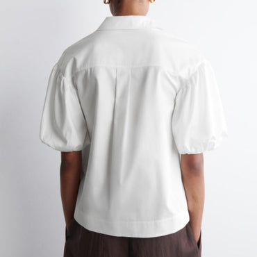 COS Puff-Sleeve Cotton Shirt - White