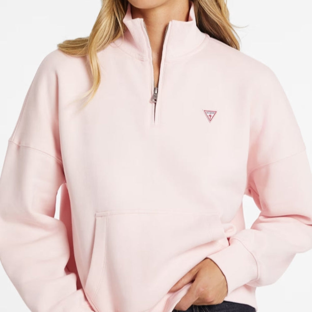 Guess Oversized Mini Triangle Half-Zip Sweatshirt