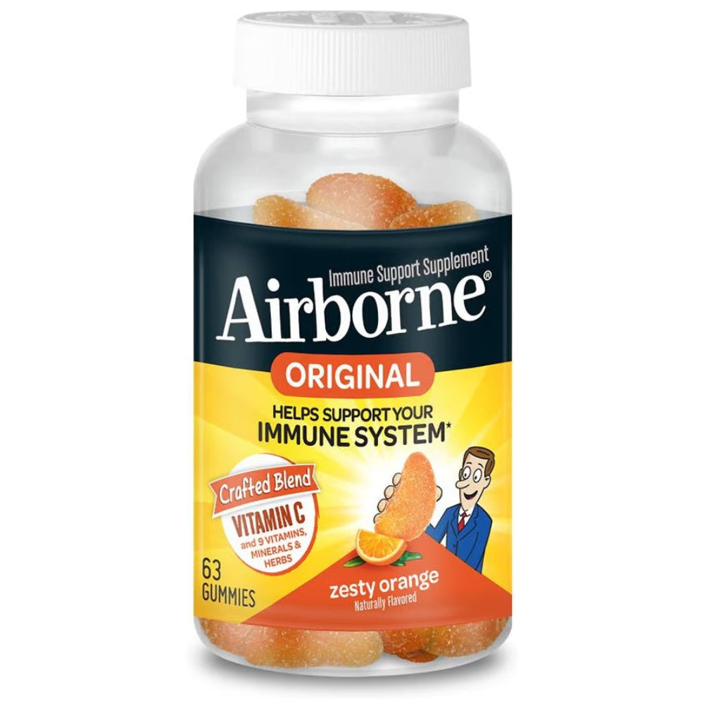 Airborne Zesty Orange Immune Support Gummies, 63 Count