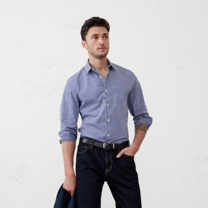 Banana Republic Athletic-Fit Dress Shirt - Blue Gingham