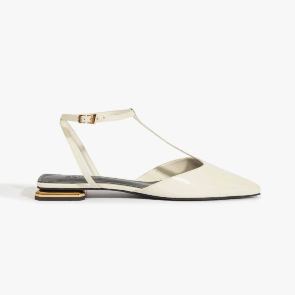 Schutz Allure T Patent Flat - White