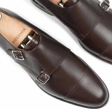 Meermin 101341 Dark Brown Calf Loafers / Monk Strap