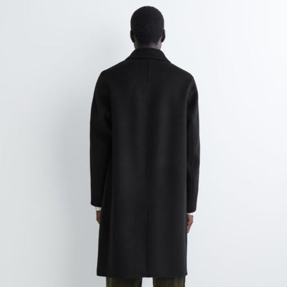COS Double-Faced Wool Long Car Coat Men's - Black