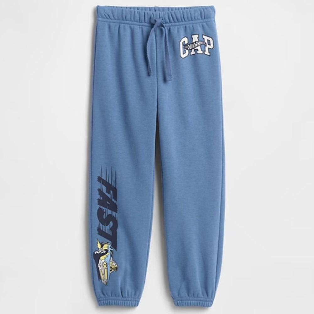 babyGap Hot Wheels Relaxed Pull-On Logo Joggers - Bainbridge blue