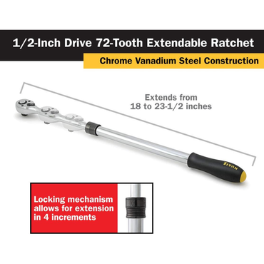 Titan 12073 1/2-Inch Dr. Extendable Ratchet