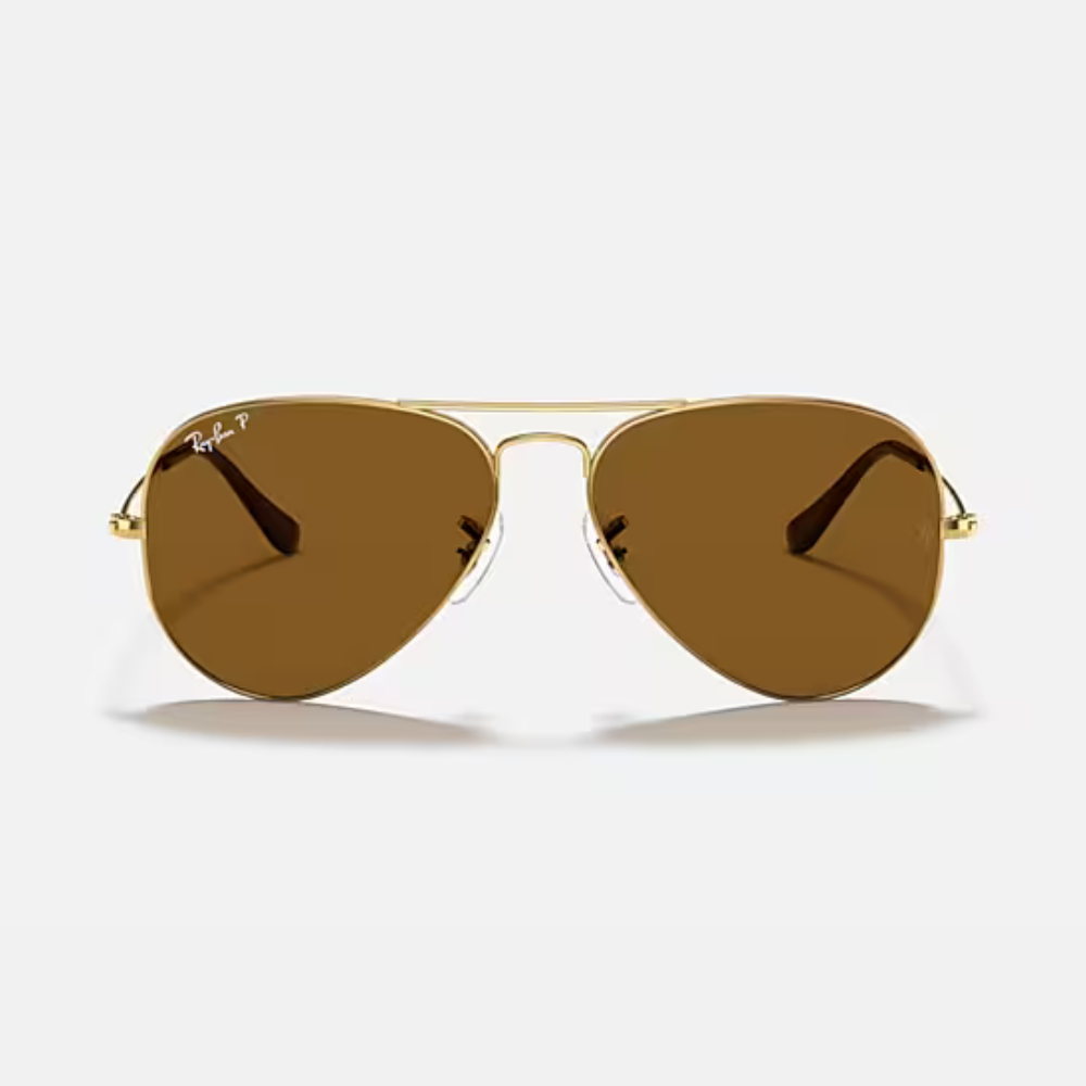 Ray-Ban Aviator Classic Sunglasses - Polished Arista Gold / Brown Polarized