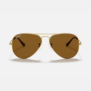 Ray-Ban Aviator Classic Sunglasses - Polished Arista Gold / Brown Polarized