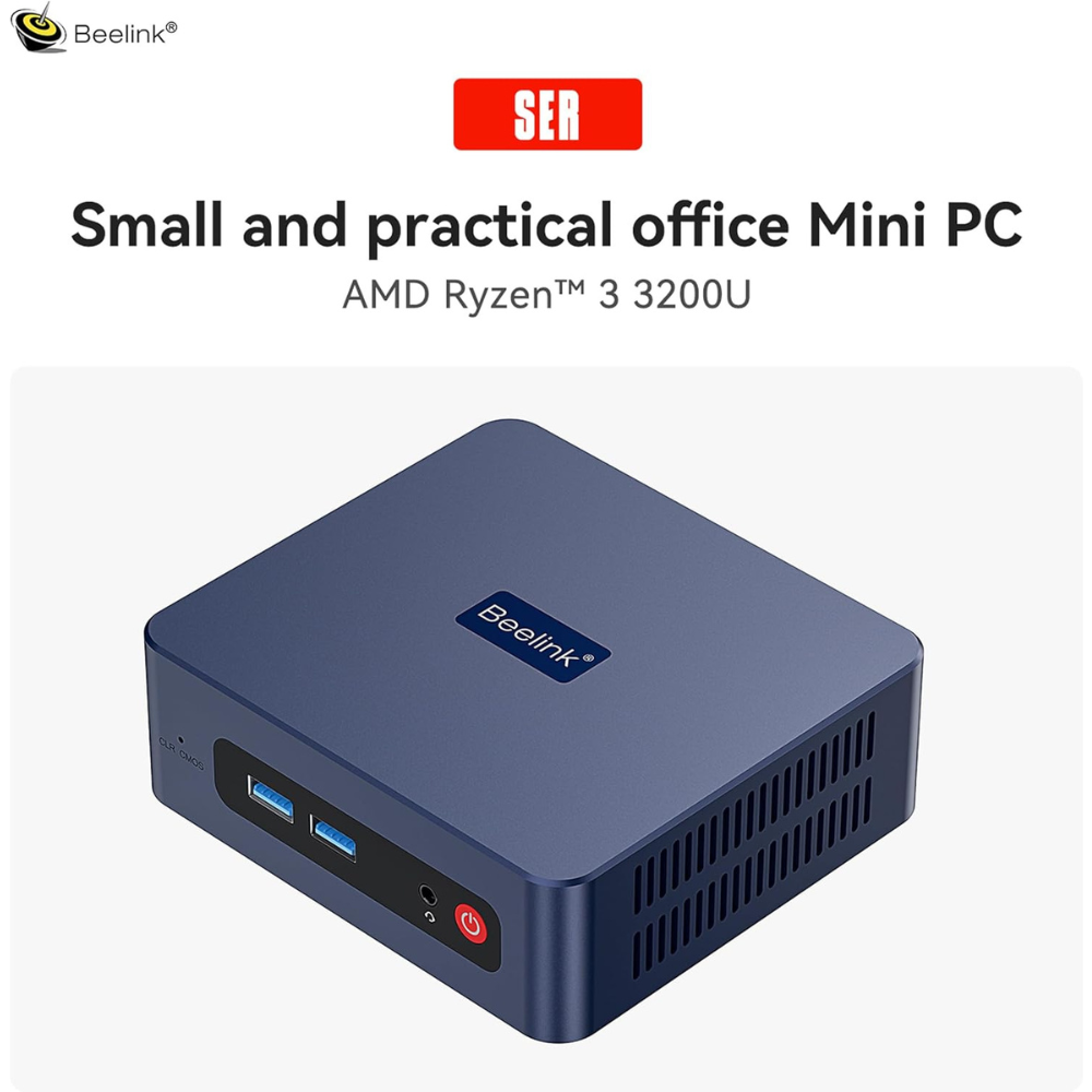 Beelink SER3 Mini Desktop PC with AMD Ryzen 3 (3200U) Pro Mini Gaming Computer