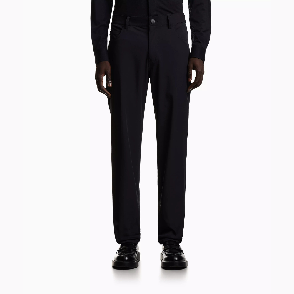 Emporio Armani Regular Fit 5-Pocket Pants - Black