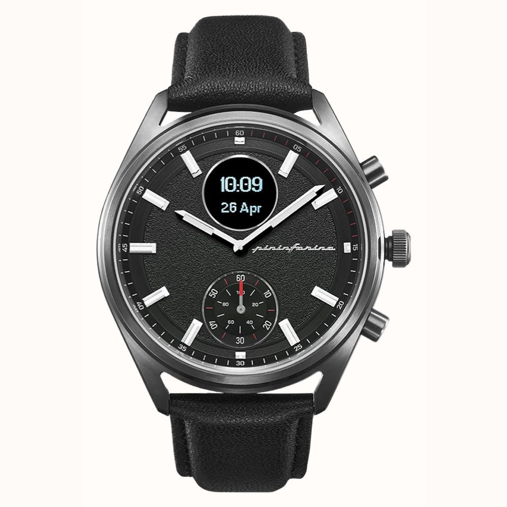Pininfarina by Globics Sintesi Hybrid Smartwatch (44mm) Midnight Shadow / Italian Leather