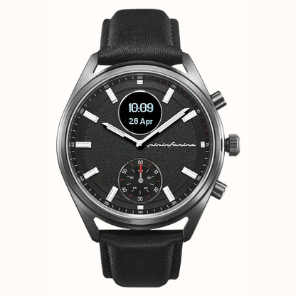 Pininfarina by Globics Sintesi Hybrid Smartwatch (44mm) Midnight Shadow / Italian Leather