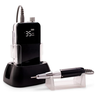 2-in-1 Hybrid Brushless Nail Drill For Portable and Desktop Use - Black